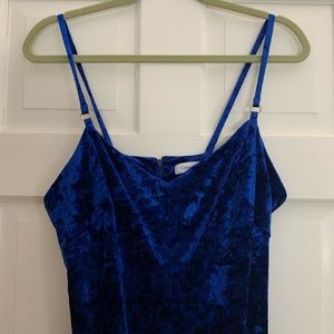 Calvin Klein Blue Crushed Velvet Dress